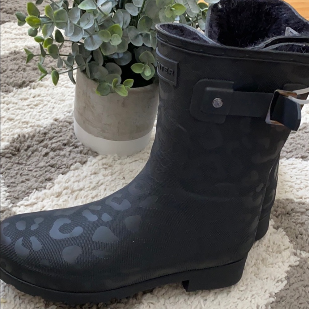 Hunter insulated rain boots with Leopard